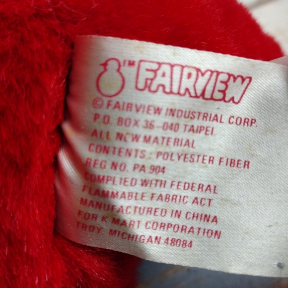 Vintage Fairview Teddy Bear Red Valentine Stuffed Animal Plush 8" sitting - Picture 6 of 9